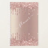Roos Gold Blush Glitter Sparkle Drift Chic Modern Planner (Voorkant)