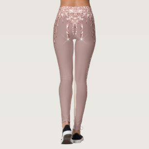 Roos Gold Blush Glitter Sparkle Drift Chic - Tekst Leggings