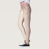 Roos Gold Blush Glitter Sparkle Drift Chic - Tekst Leggings (Links)