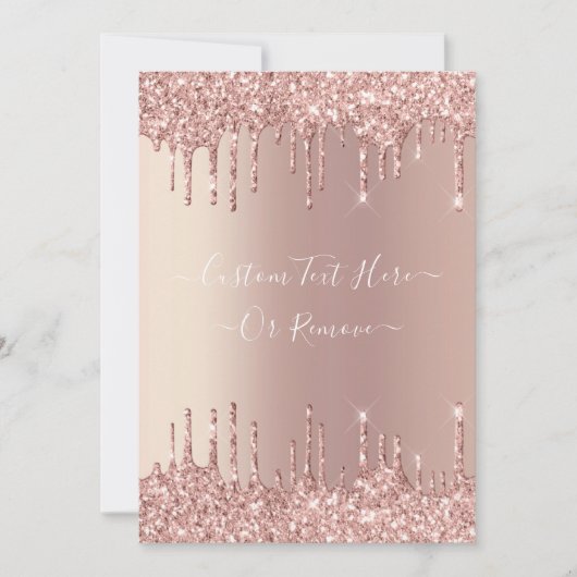 Roos Gold Blush glitter Sparkle Drift Custom Text (Voorkant)
