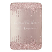 Roos Gold Blush glitter Sparkle Drift Custom Text  Badmat (Voorkant Verticaal)