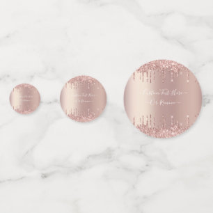 Roos Gold Blush glitter Sparkle Drift Custom Text Confetti