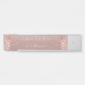 Roos Gold Blush glitter Sparkle Drift Custom Text Deurbordje (Voorkant)