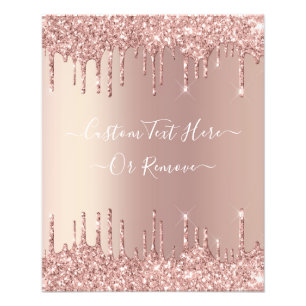 Roos Gold Blush glitter Sparkle Drift Custom Text Foto Afdruk