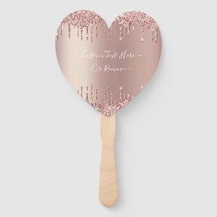 Roos Gold Blush glitter Sparkle Drift Custom Text Handwaaier