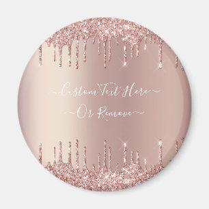 Roos Gold Blush glitter Sparkle Drift Custom Text Magneet