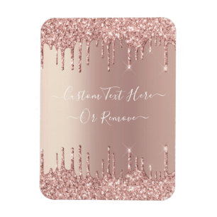 Roos Gold Blush glitter Sparkle Drift Custom Text Magneet