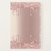 Roos Gold Blush glitter Sparkle Drift Custom Text Planner (Achterkant)