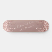Roos Gold Blush glitter Sparkle Drift Custom Text Skateboard (Horizontaal)