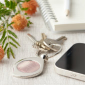 Roos Gold Blush glitter Sparkle Drift Custom Text Sleutelhanger (Zijkant)