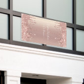 Roos Gold Blush glitter Sparkle Drift Custom Text Spandoek (Buitenkant Gebouw)