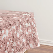 Roos Gold Blush glitter Sparkle Drift Custom Text Tafelkleed (Voorbeeld)
