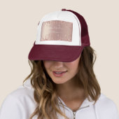 Roos Gold Blush glitter Sparkle Drift Custom Text Trucker Pet (In situ)