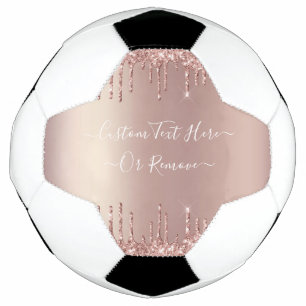 Roos Gold Blush glitter Sparkle Drift Custom Text  Voetbal