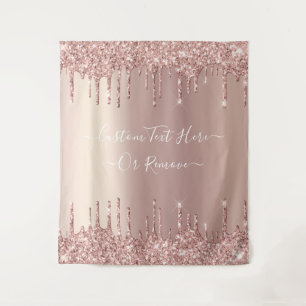Roos Gold Blush glitter Sparkle Drift Custom Text Wandkleed