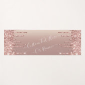 Roos Gold Blush glitter Sparkle Drift Custom Text  Yogamat (Voorkant (horizontaal))