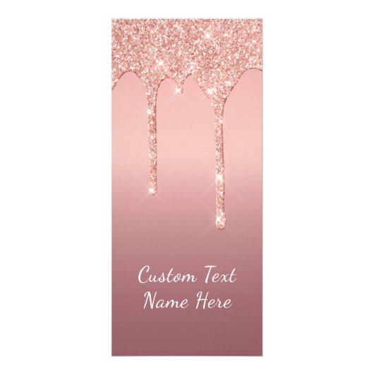 Roos Gold Blush Glitter Sparkle Drift Text Weddens Reclamekaart (Achterkant)