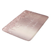 Roos Gold Blush Glitter Sparkle Drivers - Jouw tek Badmat (Gekanteld)