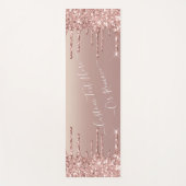 Roos Gold Blush Glitter Sparkle Drivers - Jouw tek Yogamat (Voorkant)