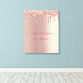 Roos Gold Blush Glitter Sparkle Drivers - Speciaal Canvas Afdruk (Insitu (Houten vloer))