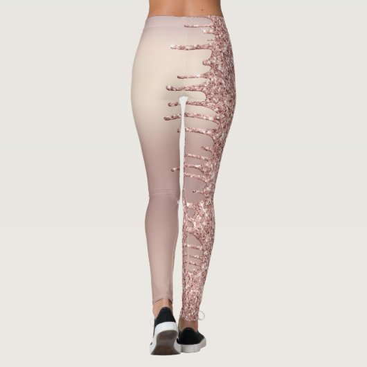 Roos Gold Blush Glitter Sparkle Drivers - Tekst to Leggings (Achterkant)