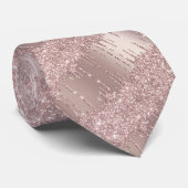 Roos Gold Blush Glitter Sparkly Stropdas (Opgerold)