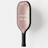 Roos Gold Blush Glitter Voeg tekst Pickleball Padd Pickleball Paddle (Links)