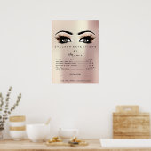 Roos Gold Blush Makeup Eyes Lashes Prijzen Poster (Keuken)