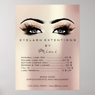 Roos Gold Blush Makeup Eyes Lashes Prijzen Poster