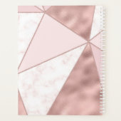 Roos Gold Blush Marble Geometric Modern Name Planner (Achterkant)