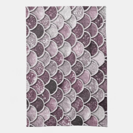 Roos Gold Blush Ombre Glitter Mermaid Scales Theedoek (Verticaal)