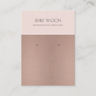 ROOS GOLD BLUSH PINK COPPER EARING DISPLAY VISITEKAARTJE