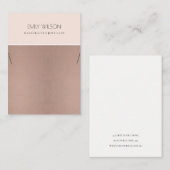 ROOS GOLD BLUSH PINK COPPER KETTING DISPLAY VISITEKAARTJE (Voorkant / Achterkant)