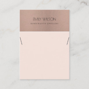 ROOS GOLD BLUSH PINK COPPER KETTING VISITEKAARTJE