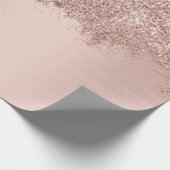 Roos Gold Blush Pink Girly Glitter Dust Cadeaupapier (Hoek)