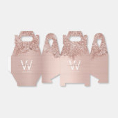 Roos Gold Blush Pink Girly Glitter Dust Monogram Bedankdoosjes (Uitgevouwen)