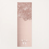 Roos Gold Blush Pink Girly Glitter Dust Monogram Yogamat (Voorkant)