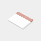 Roos Gold - Blush Pink Glitter and Sparkle Post-it® Notes (Schuin)