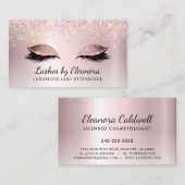Roos Gold Blush Pink Glitter Lash Extensions Visitekaartje (Voorkant / Achterkant)