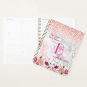 Roos Gold - Blush Pink Glitter Marble Monogram Planner (Display)
