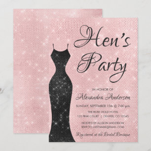 Roos Gold - Blush Pink Hen's Party Kaart