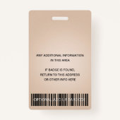 ROOS GOLD BLUSH PINK MARBLE VIP EVENT ACCESS PASS BADGE (Achterkant)