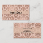 Roos Gold Blush Pink Modern Glam Damask Visitekaartje (Voorkant / Achterkant)