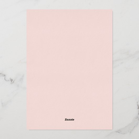 Roos Gold & Blush Pink Princess Baby shower Folie Uitnodiging (Achterkant)