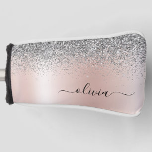 Roos Gold - Blush Pink Silver Glitter Monogram Golfheadcover