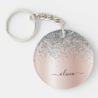 Roos Gold - Blush Pink Silver Glitter Monogram