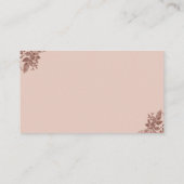 Roos Gold - Blush Pink Wedding Website Kaart Invoe (Achterkant)