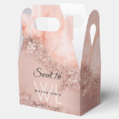 Roos Gold Blush Roze Agate Geode Glitter Sweet 16 Bedankdoosjes (Geopend)