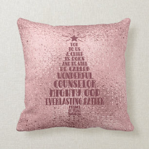 Roos Gold Blush Roze Christelijke kerstscripts Kussen