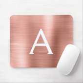 Roos Gold Blush Roze Folie Monogram naam Muismat (Met muis)